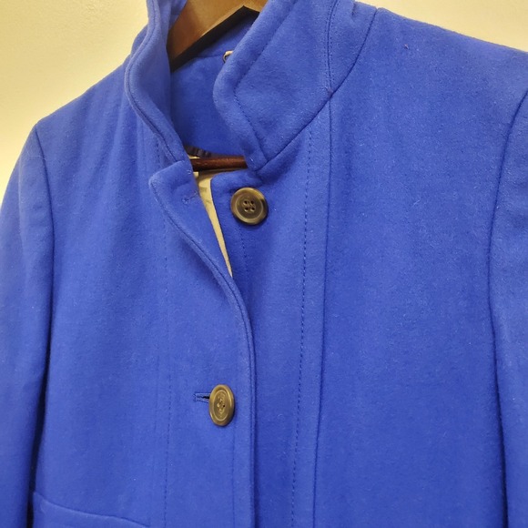 J Crew Womens Wool Factory Skirted Dress Coat Size 4 Blue‎ Formal Sophisticated - Picture 2 of 13